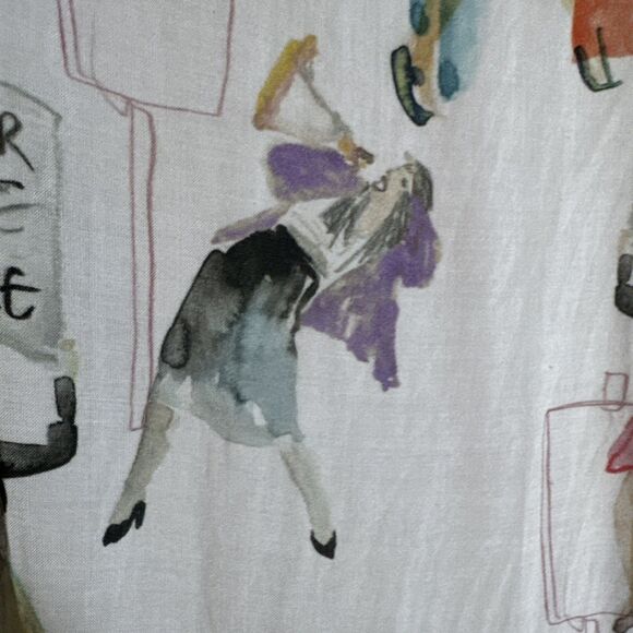 Riani Woman's Pink Power To The People Size 10 Artwear Long Sleeve Button Down - Picture 15 of 16